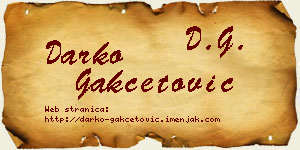 Darko Gakčetović vizit kartica